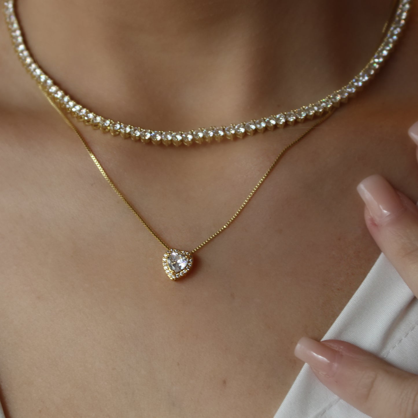 PRINCESS HEART SET | Double 18K Gold Plated