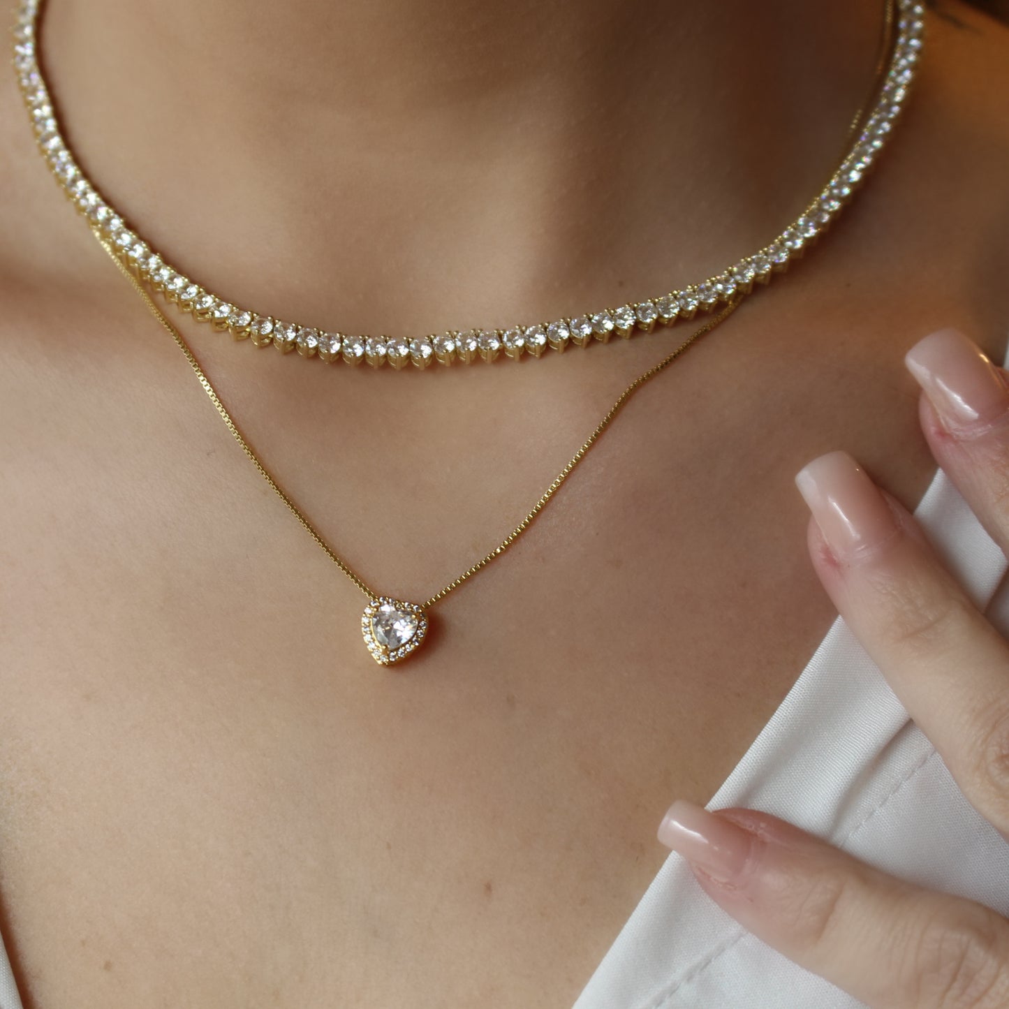 PRINCESS HEART SET | Double 18K Gold Plated