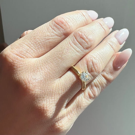 NEW SOLITARY RING | 18k Gold Fourfold Plated