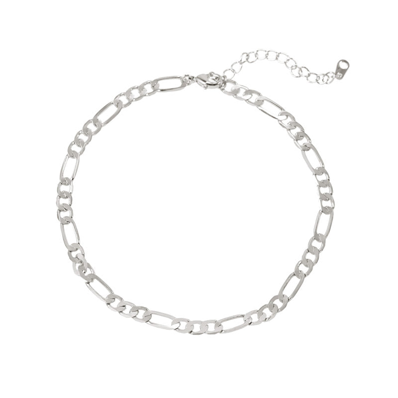 THICK ITALIAN ANKLET 4.5MM | White Rhodium Plated - DIY
