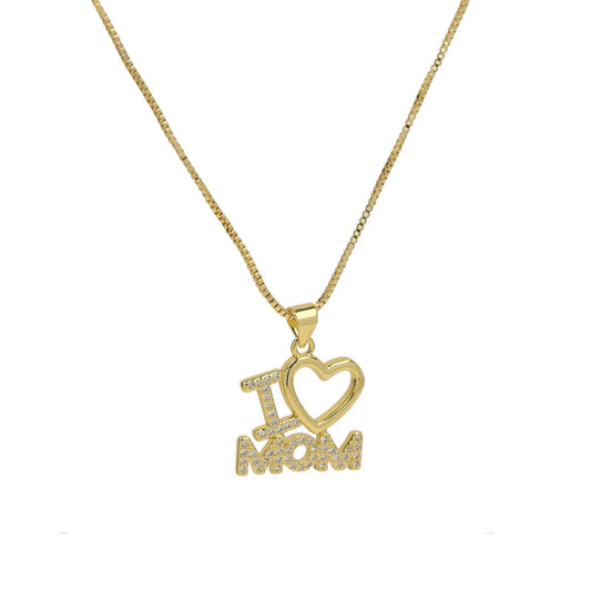 I LOVE MOM NECKLACE | 18k Gold Plated