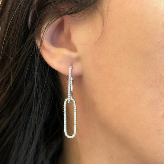UNIQUE EARRINGS | White Rhodium Plated