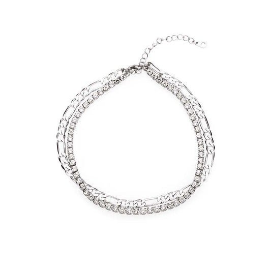 TWO ARE EVEN BETTER BRACELET | Double White Rhodium Plated