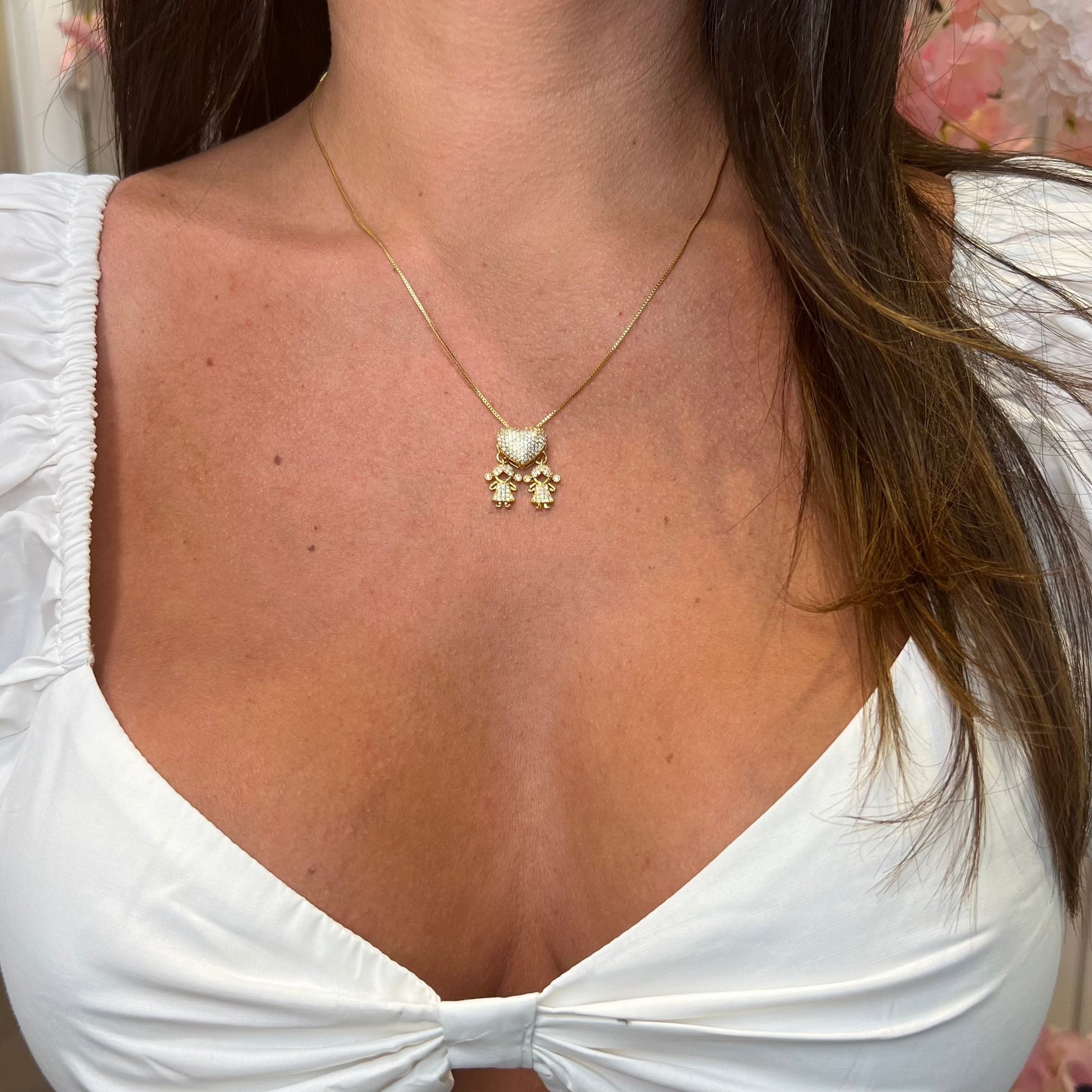 GIRL & GIRL NECKLACE | Double 18K Gold Plated