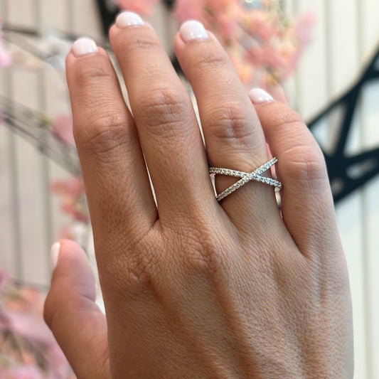 X RING | White Gold Fourfold Plated