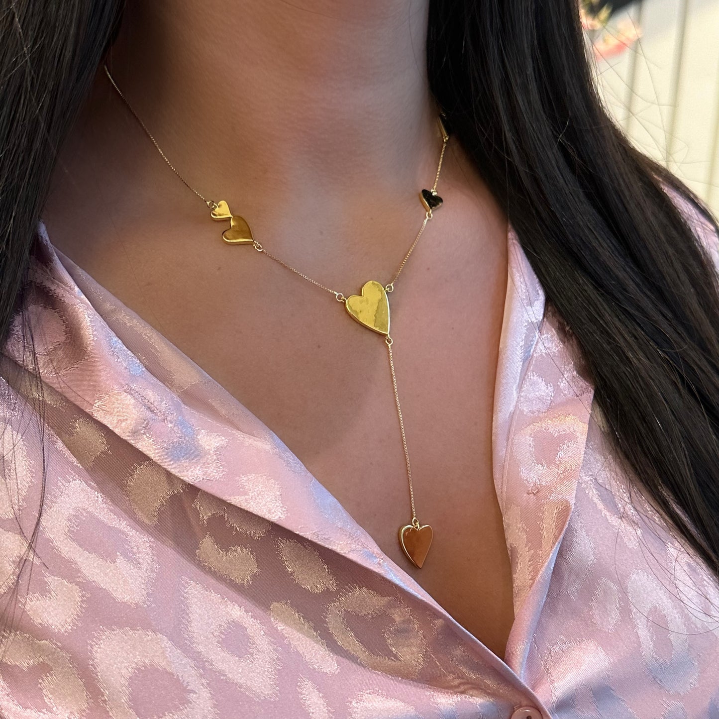 LOVELY HEARTS NECKLACE | Double 18k Gold Plated