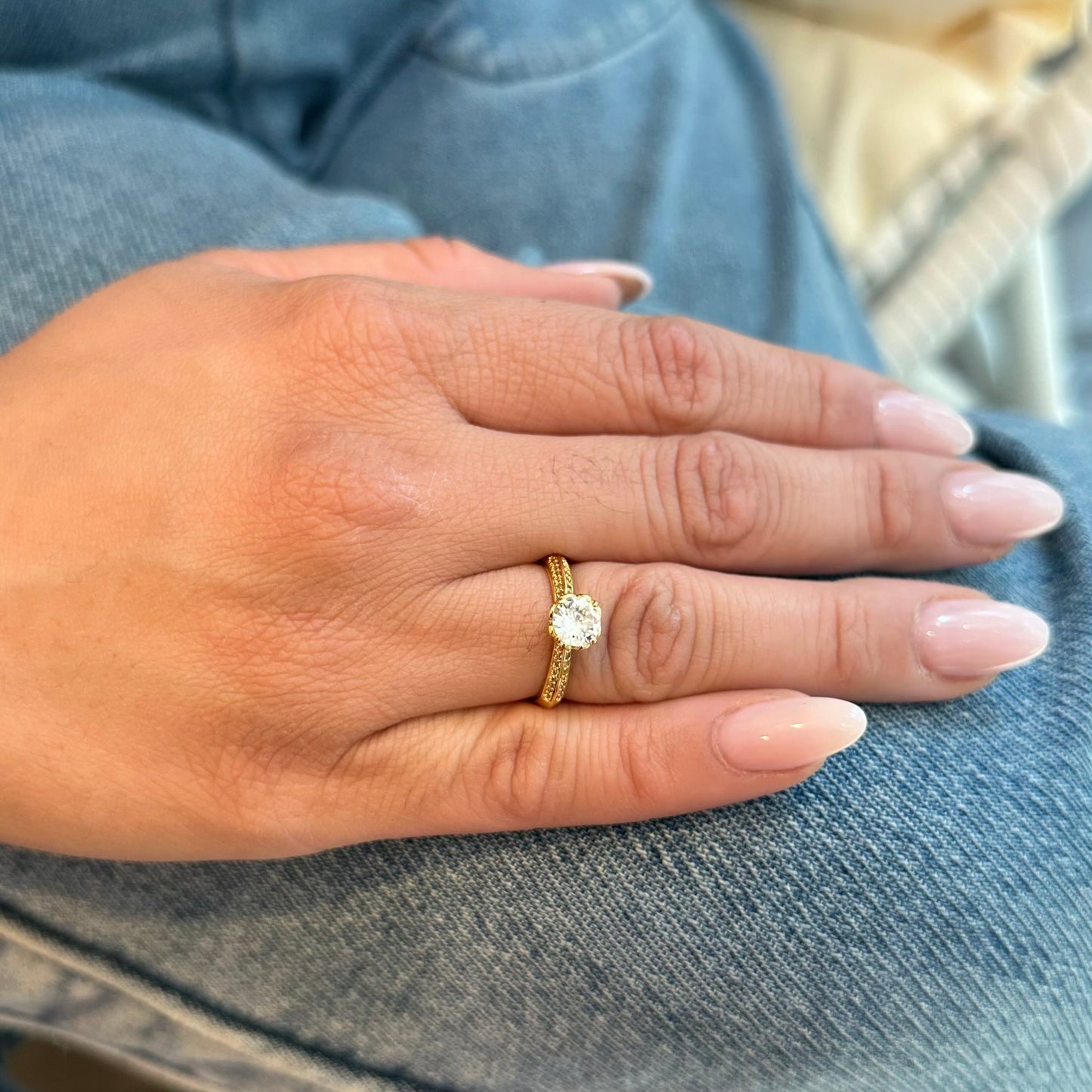 NEW SOLITARY RING | 18k Gold Fourfold Plated