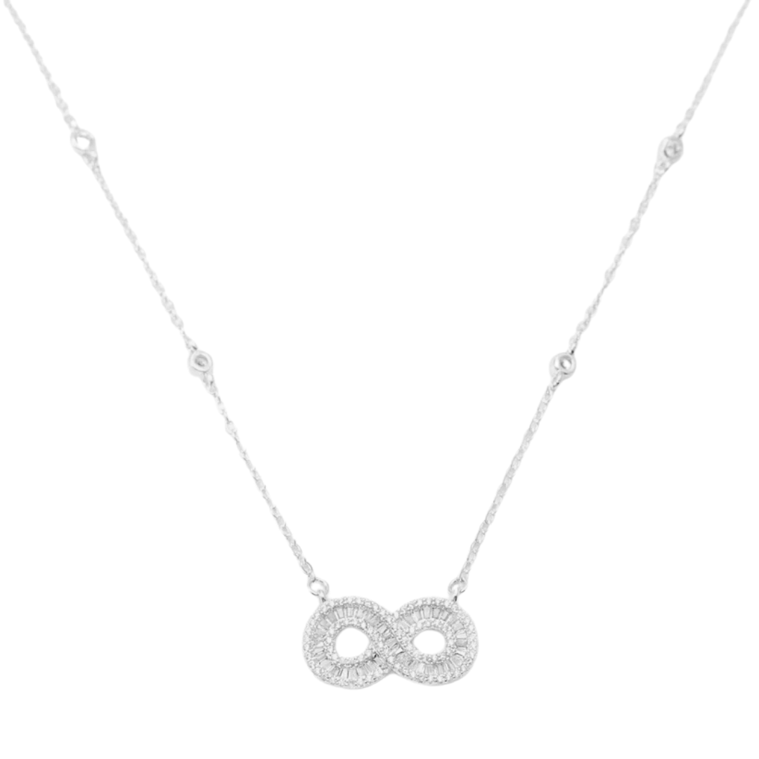 INFINITY NECKLACE | White Rhodium Plated