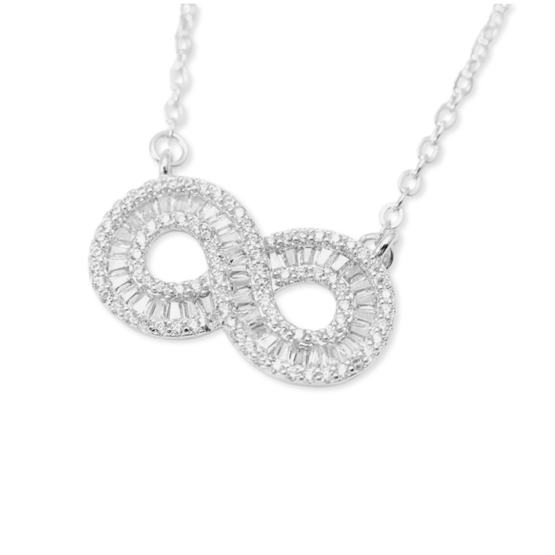 INFINITY NECKLACE | White Rhodium Plated