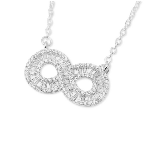 INFINITY NECKLACE | White Rhodium Plated