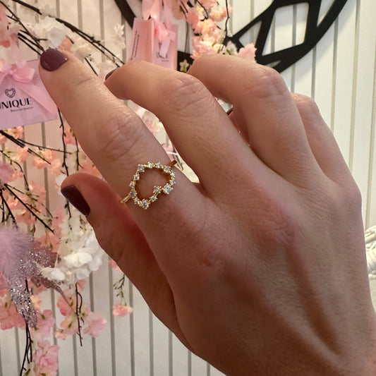 OPEN HEART RING | Fourfold 18K Gold Plated