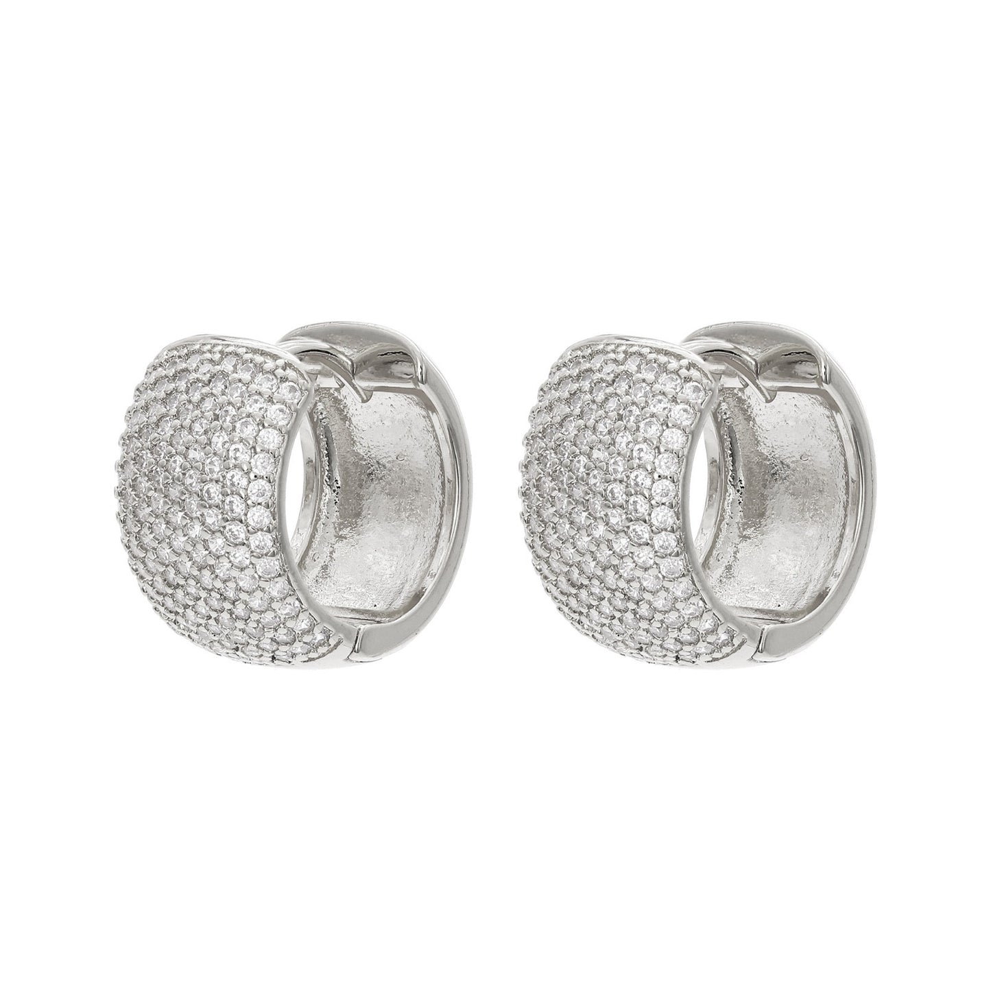 CLASSY HOOPS | White Rhodium Plated