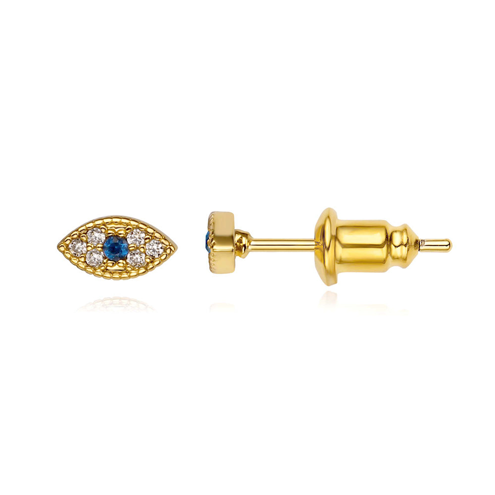 MINI EVIL EYE EARRINGS | 18K Gold Plated