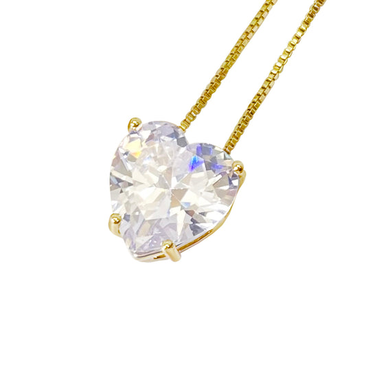 HEART STUD NECKLACE | 18K Gold Plated