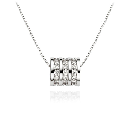 GLAMOURS NECKLACE | Double White Rhodium Plated