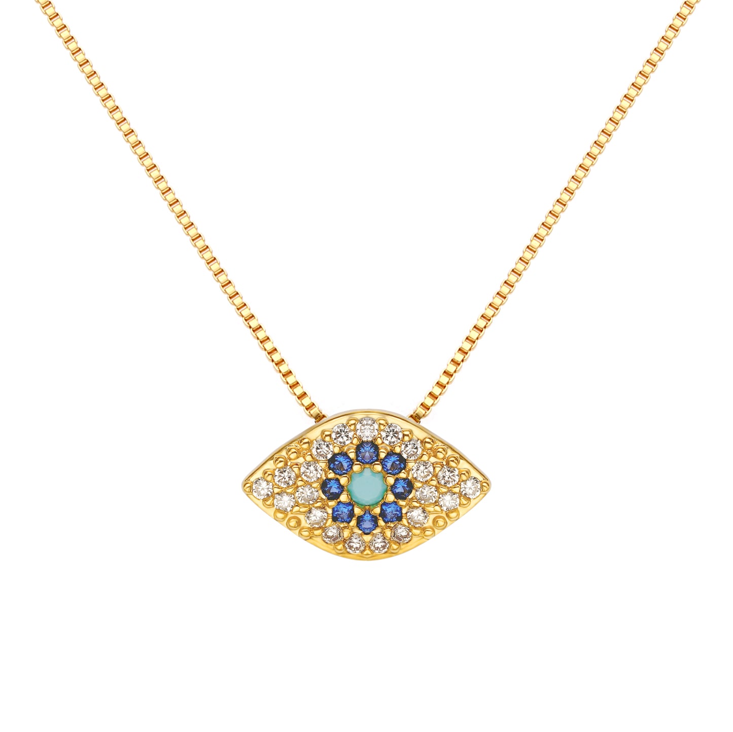 BLUE EVIL EYE NECKLACE | 18K Gold Plated