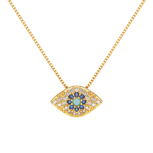 BLUE EVIL EYE NECKLACE | 18K Gold Plated