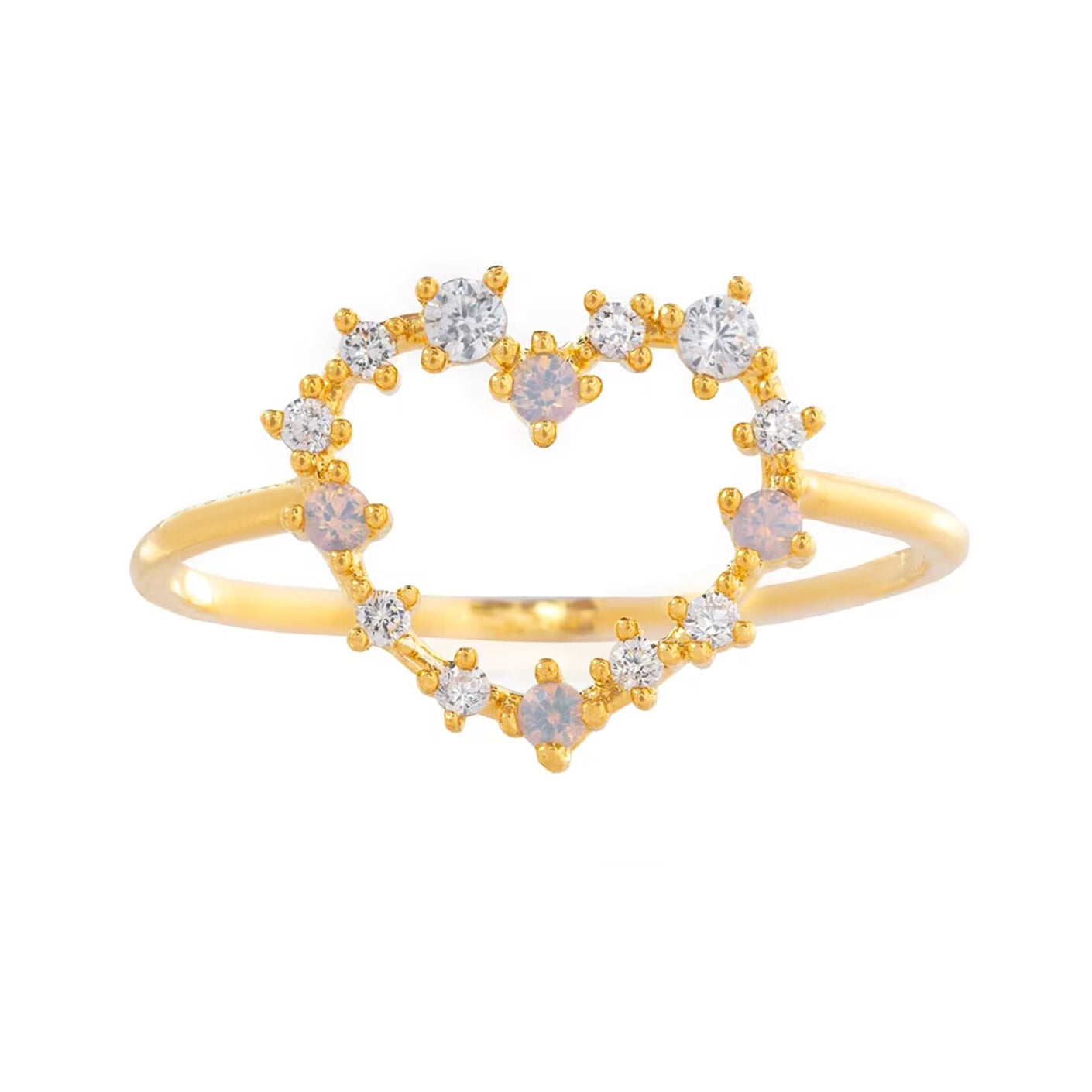 OPEN HEART RING | Fourfold 18K Gold Plated