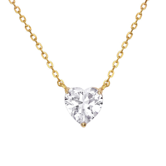 HEART ELEGANT STUD NECKLACE | 18K Gold Plated