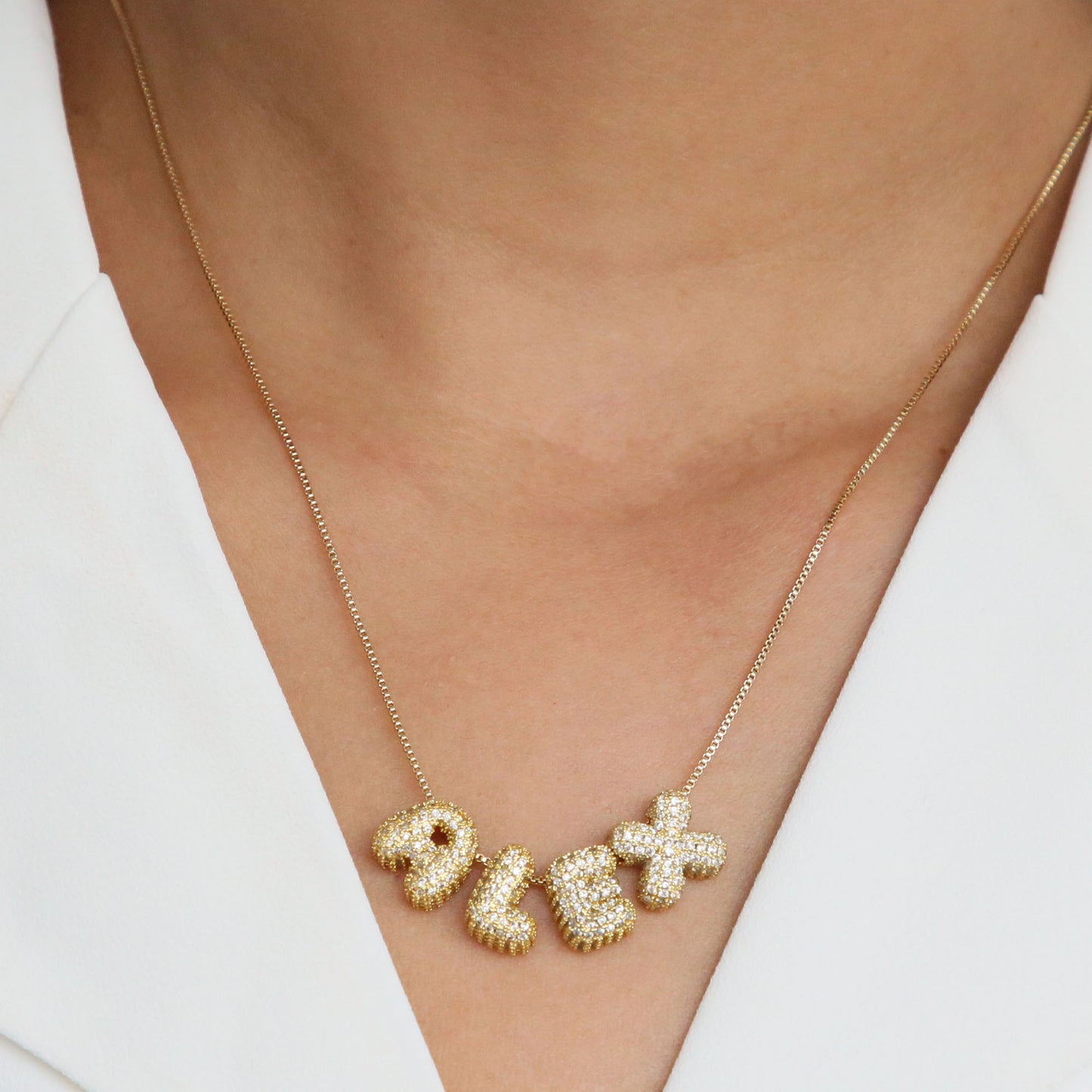 PERSONALIZED NECKLACE - 3D LETTERS | 18K Gold Plated