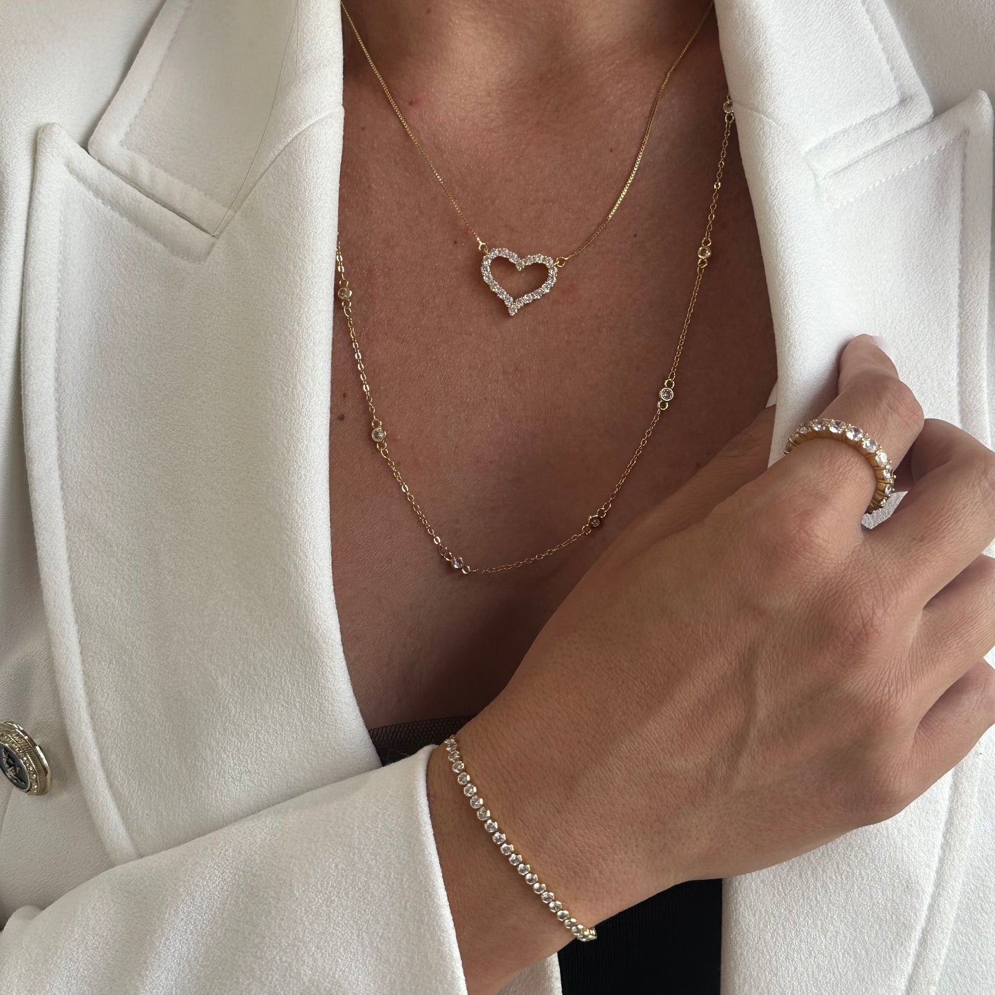 BRYAN'S LOVE OPEN HEART NECKLACE | Double 18K Gold Plated