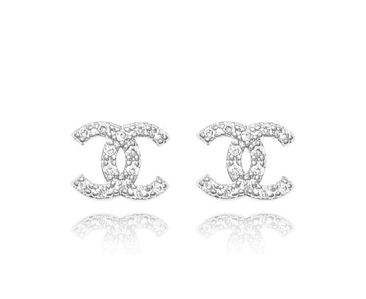 CHIC EARRINGS SMALL SIZE | White Rhodium Plated