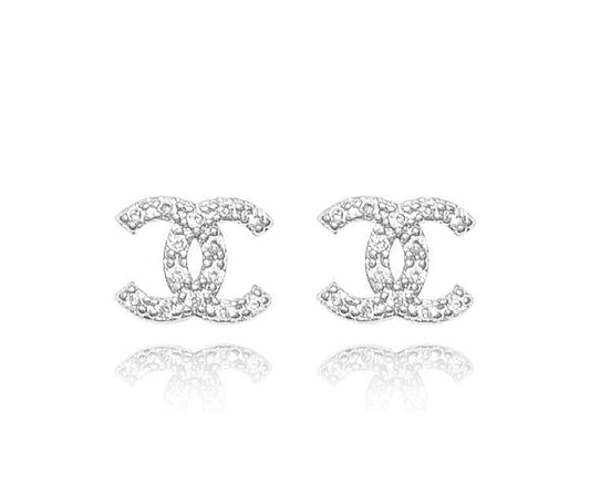 CHIC EARRINGS SMALL SIZE | White Rhodium Plated.