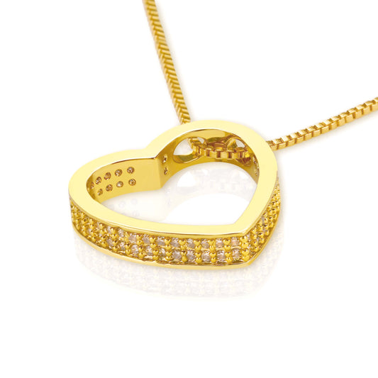 OPEN HEART NECKLACE | Double 18K Gold Plated