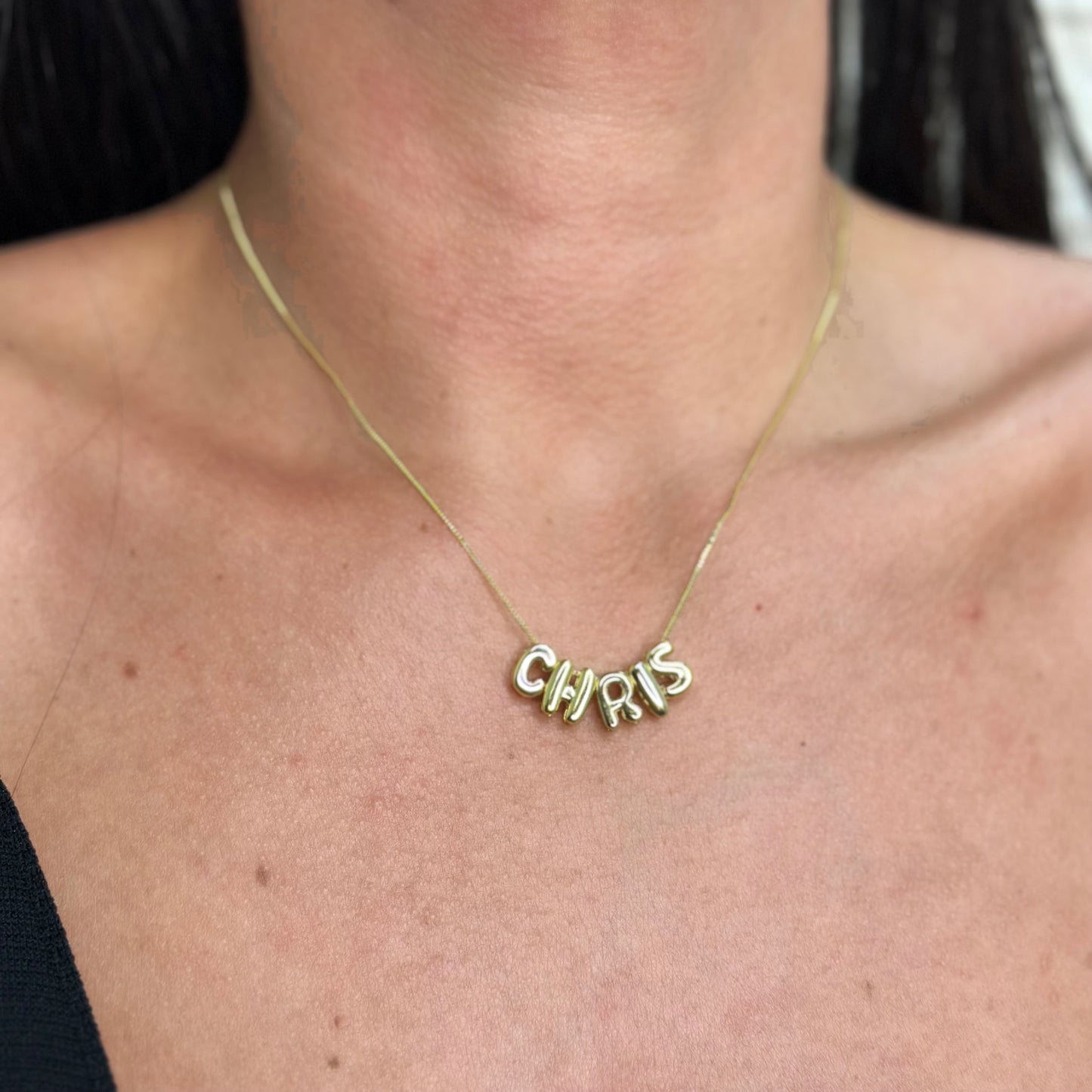 PERSONALIZED NECKLACE - PUFFY LETTERS | 18K Gold Plated