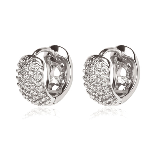 ROMANTIC HOOPS | Double White Rhodium Plated