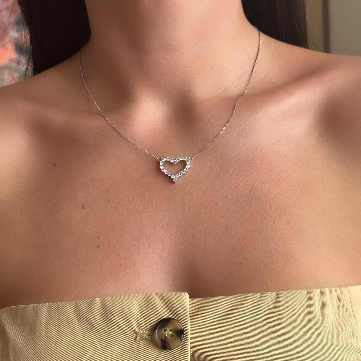 OPEN HEART TIMELESS SET | White Rhodium Plated