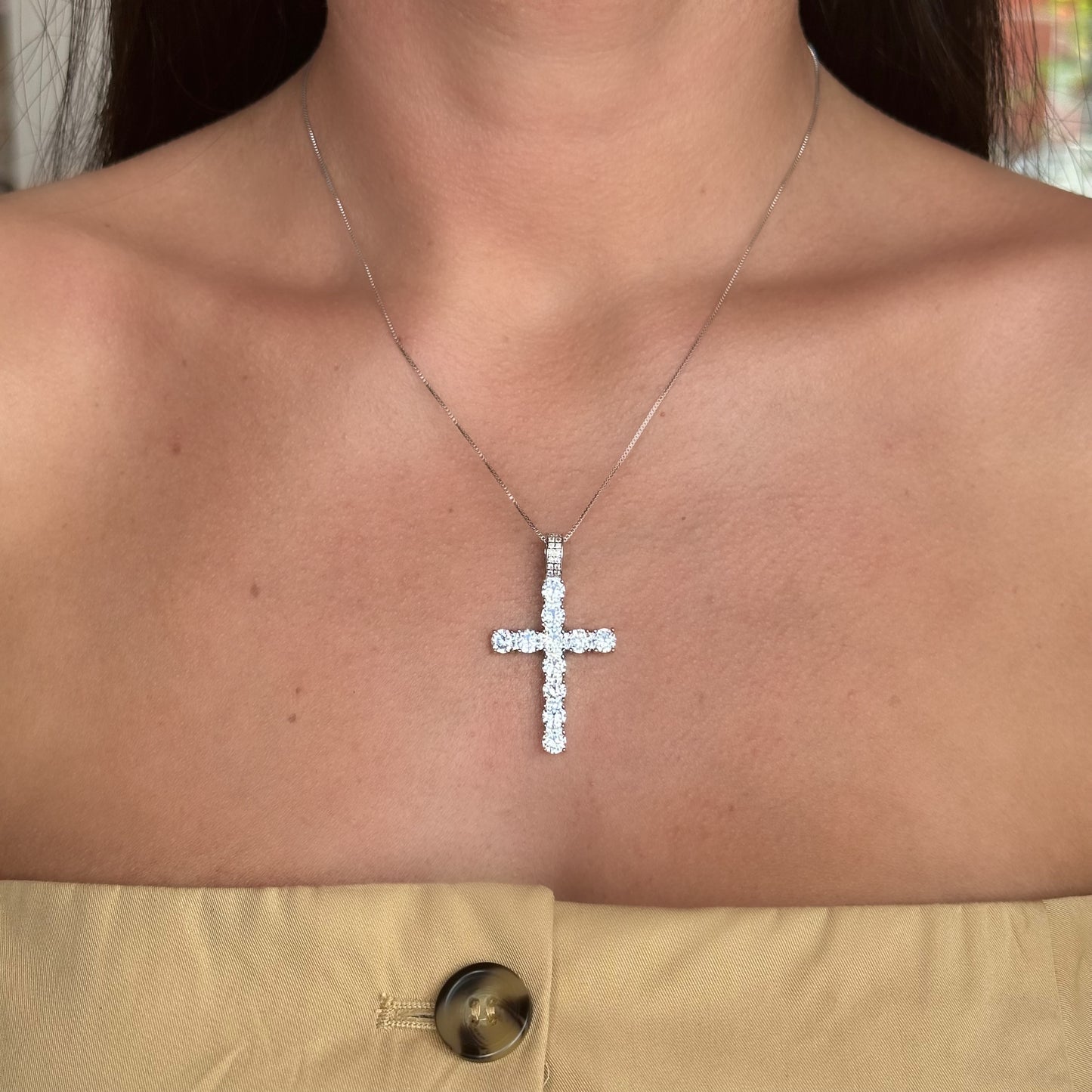 LUXURIOUS CROSS SET | White Rhodium Plated