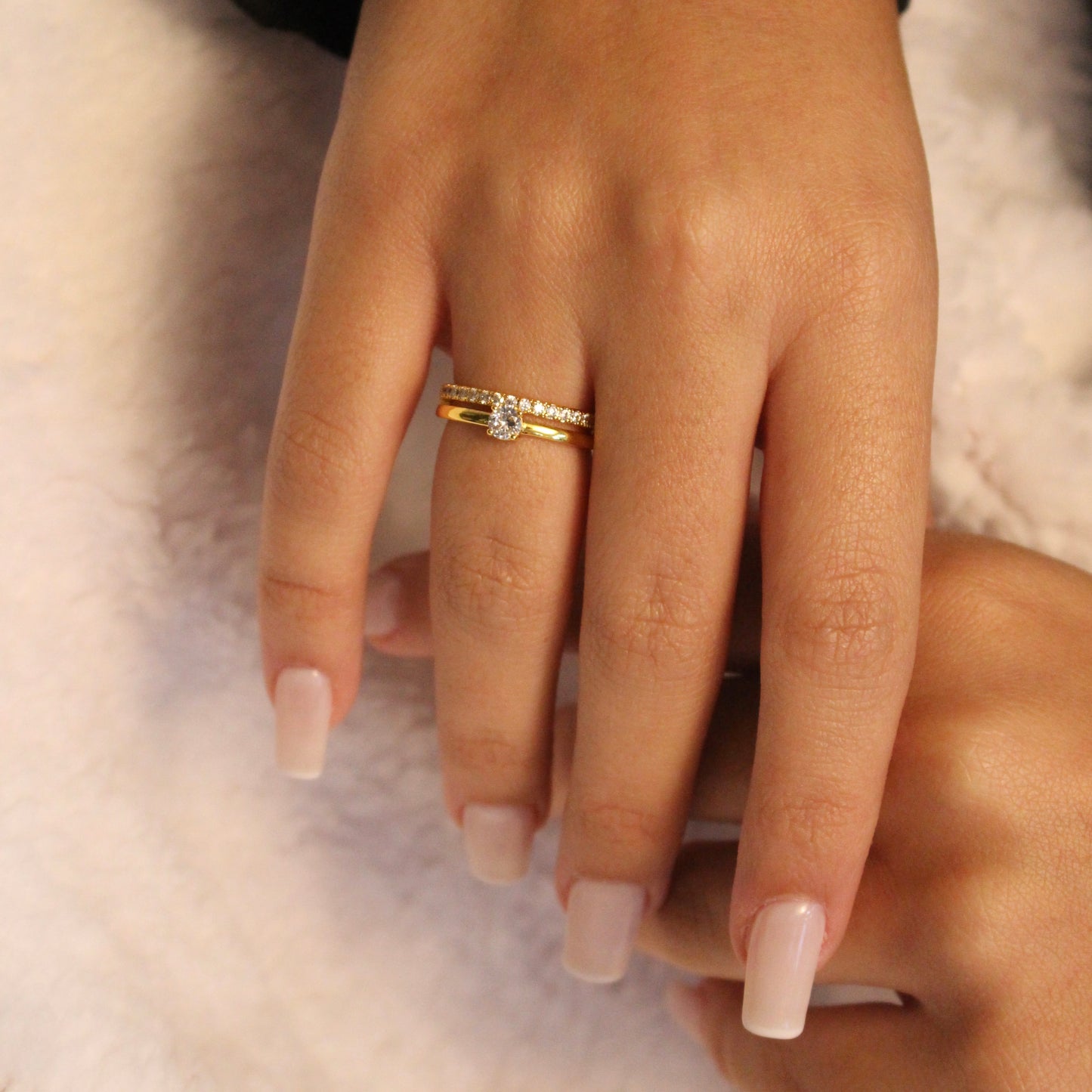 SOLITARY RING | 18k Gold Fourfold Plated