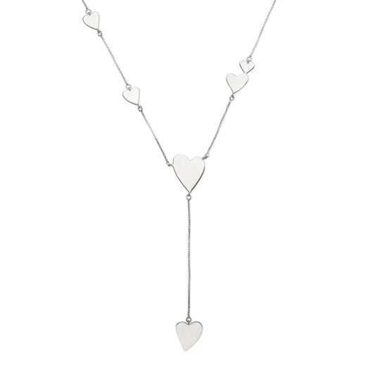 LOVELY HEARTS NECKLACE | Double White Rhodium Plated
