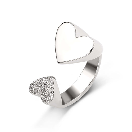 LOVELY RING | Double White Rhodium Plated