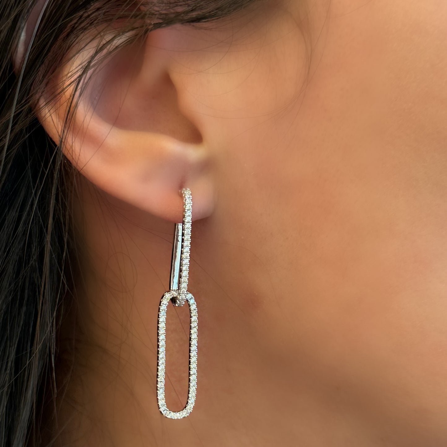 UNIQUE EARRINGS | White Rhodium Plated