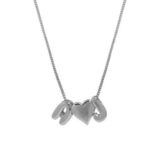 Perfect Match - PUFFY LETTERS | White Rhodium Plated