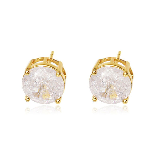 10MM CRACKED STUD EARRINGS | 18K Gold Plated