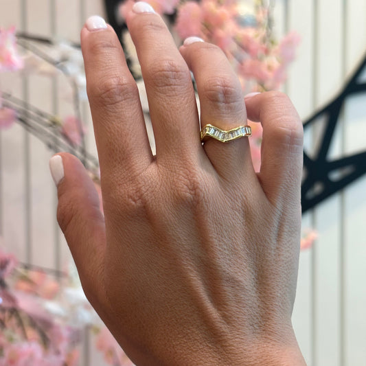 CRYSTAL UNIQUE RING | Fourfold 18K Gold Plated