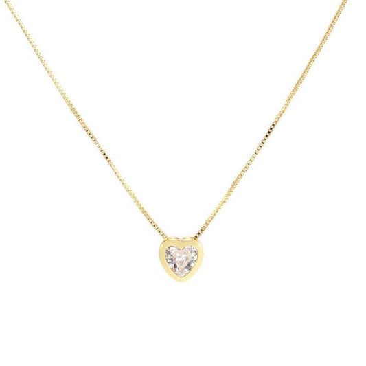 HEART STUD NECKLACE | Double 18K Gold Plated