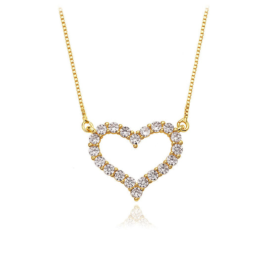 BRYAN'S LOVE OPEN HEART NECKLACE | Double 18K Gold Plated