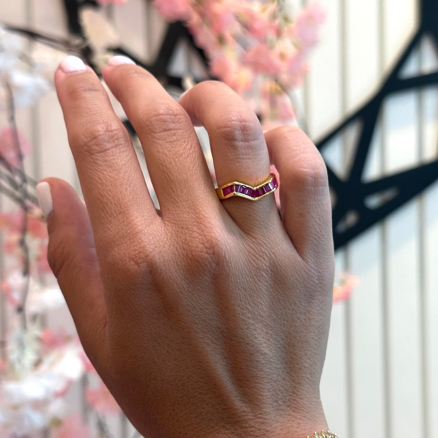 PINK UNIQUE RING | Fourfold 18K Gold Plated