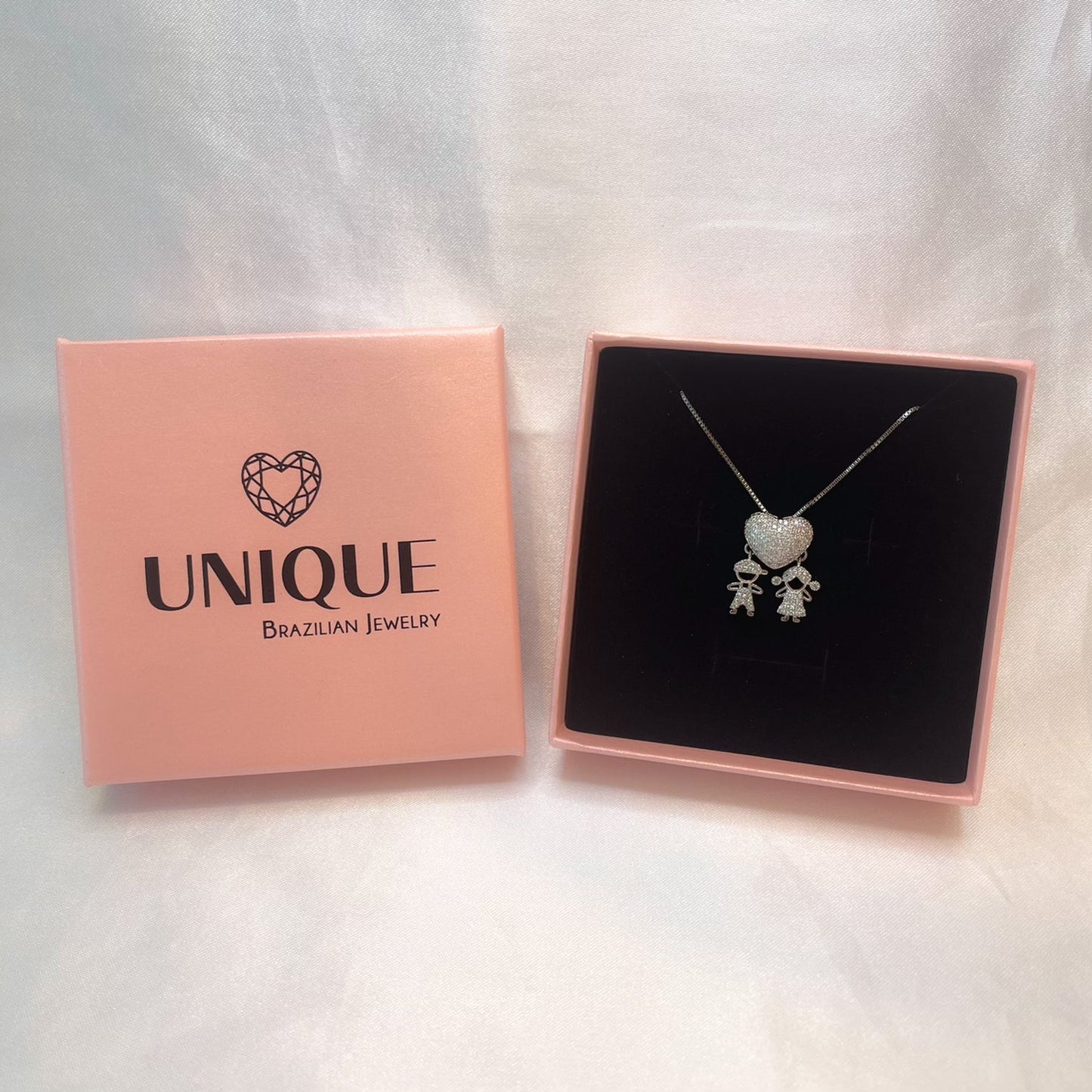 COUPLE NECKLACE | Double White Rhodium Plated