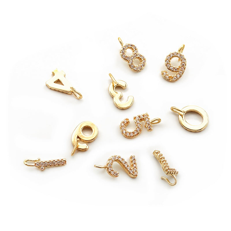 Numbers DIY pendants | A - Z | 18K Gold Plated