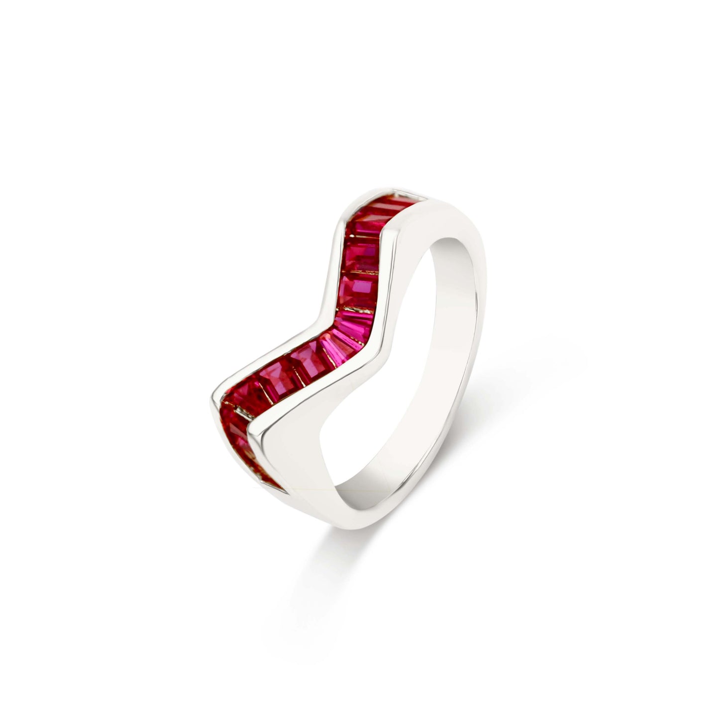 PINK UNIQUE RING | Fourfold 18K White Gold Plated