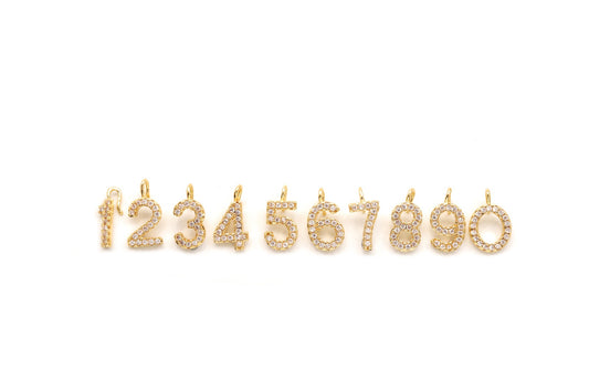Numbers DIY pendants | A - Z | 18K Gold Plated