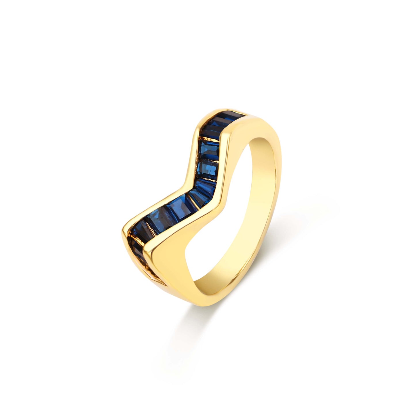 BLUE UNIQUE RING | Fourfold 18K Gold Plated