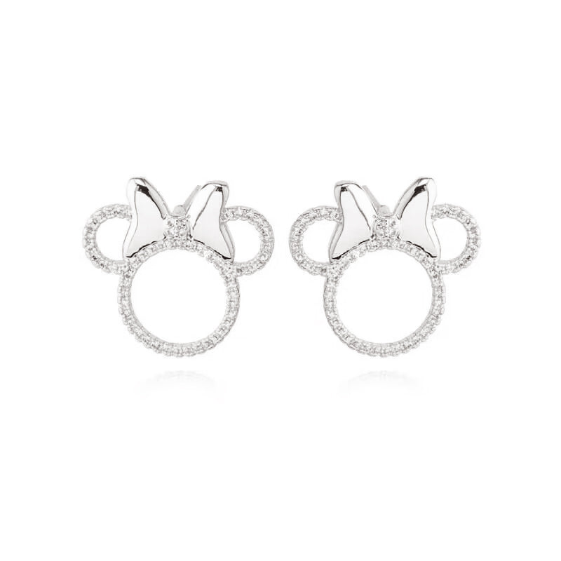 MOUSE GIRL EARRINGS  | White Rhodium Plated