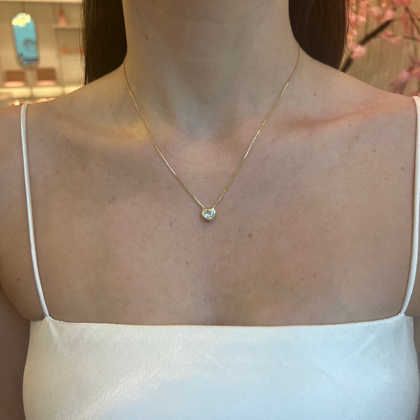 HEART STUD NECKLACE | Double 18K Gold Plated