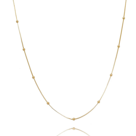Little Balls Choker Necklace Chain 15"  Inches | 18k Gold Plated